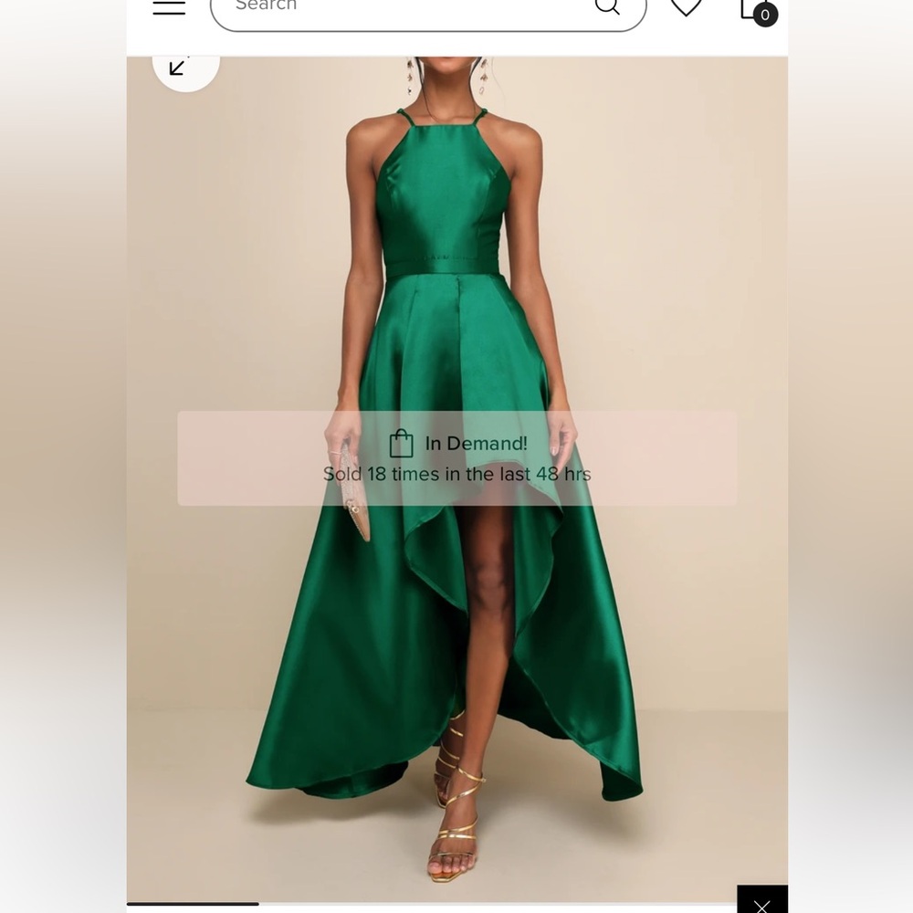 Like new. lulus emerald dress size large.